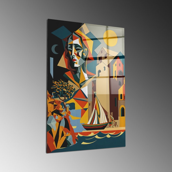 Wallity Cuadro decorativo de cristal templado Multicolor 50 x 70 cm